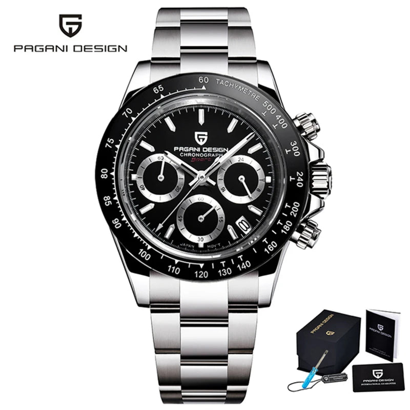 2023 New PAGANI Design Top Brand Men's Sports Quartz Watches Sapphire Stainless Steel Waterproof Chronograph Luxury Reloj Hombre