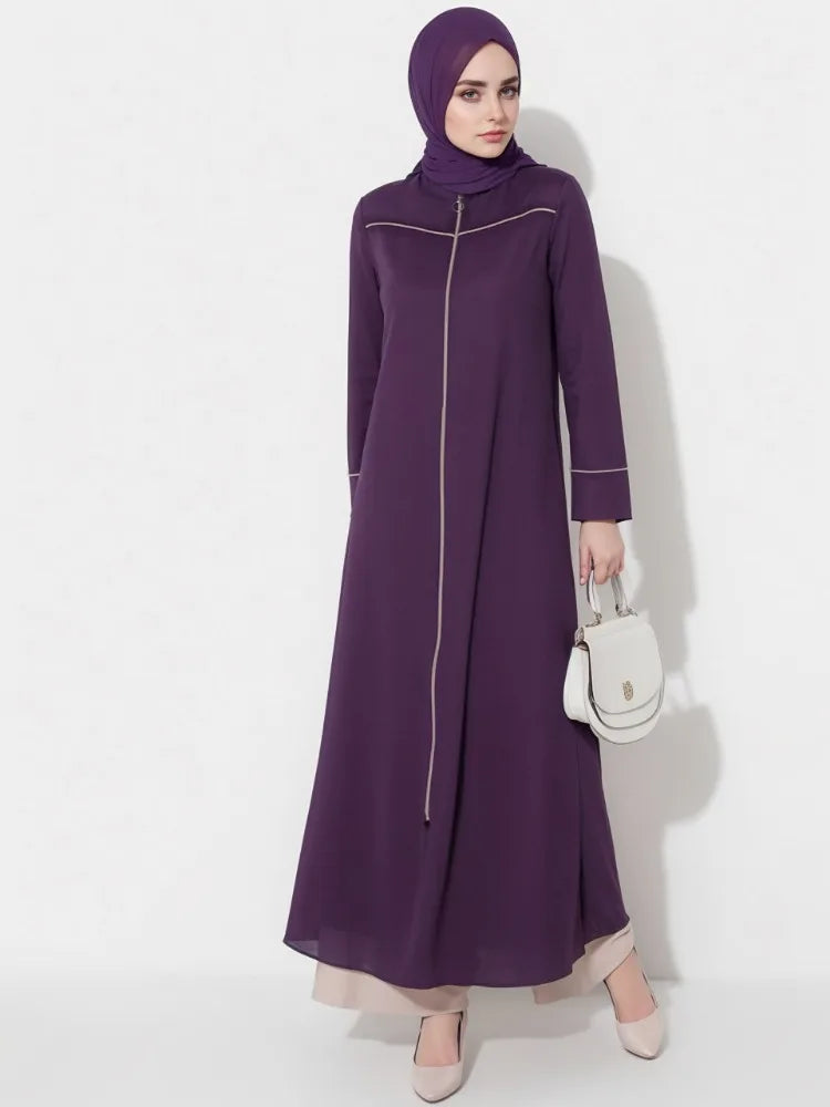 Islam Abaya Dress for Women, Monochromatic Abayas, Sporty Robe, Female Muslim Dress, Europe and Dubai America, New, 2020