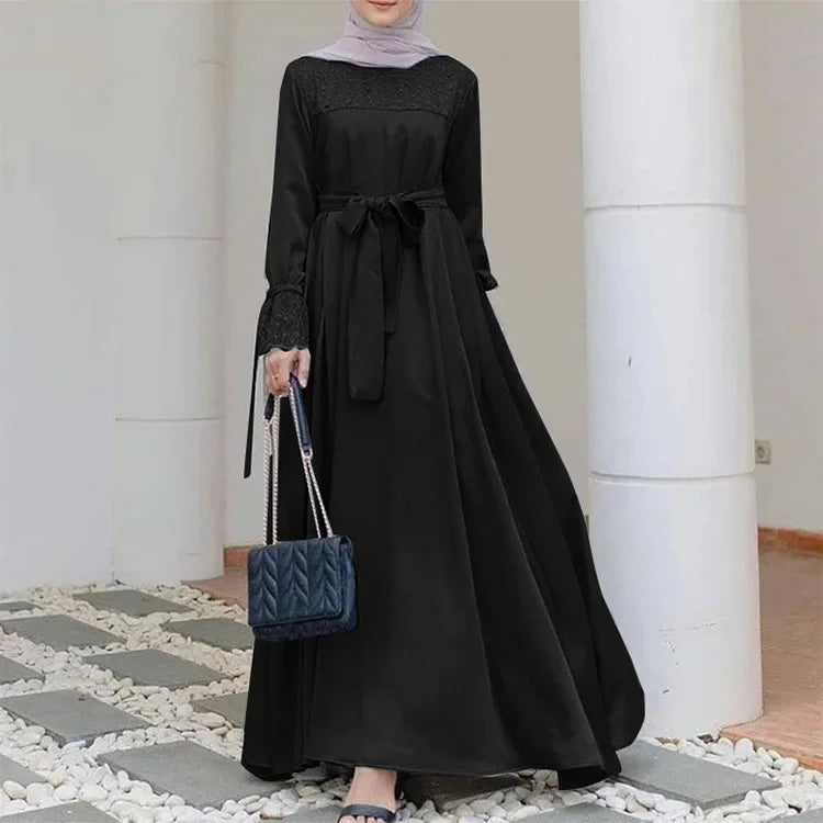 Elegant Dubai Turkey Kaftan Marocain Eid Muslim Fashion Abaya Dress for Women Long Sleeve Party Evening Dresses Islamic Clothing