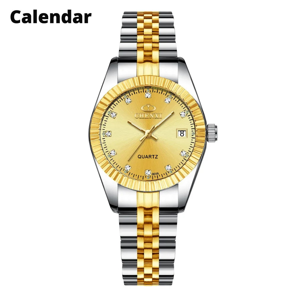 CHENXI 004A Luxury Women Watch Stainless Steel Quartz Watches Waterproof Diamond Woman Wristwatch Fashion Elegant Ladies Clock