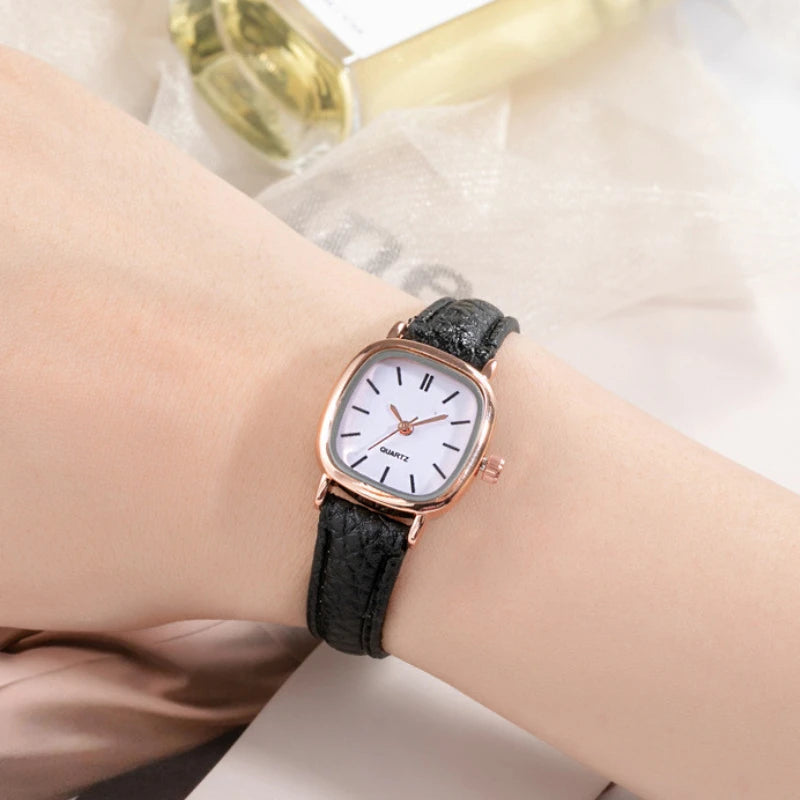 Retro Brown Women Watches Qualities Small Ladies Wristwatches Vintage Leather Bracelet Watch Fashion Brand Female Envío Gratis