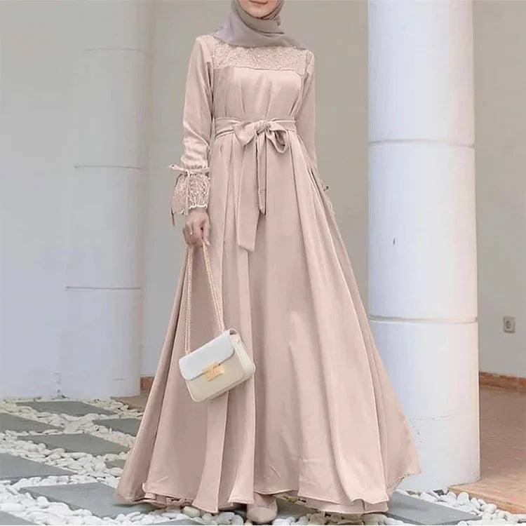 Elegant Dubai Turkey Kaftan Marocain Eid Muslim Fashion Abaya Dress for Women Long Sleeve Party Evening Dresses Islamic Clothing