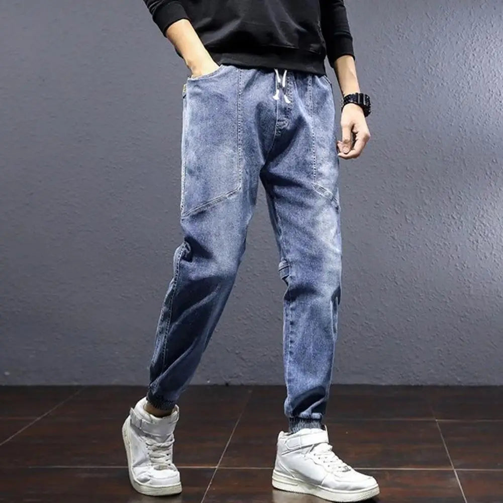 Work pants for men's Denim Baggy summer new Korean style pants Pants Men's loose-fitting multi-pocket overalls men's trousers