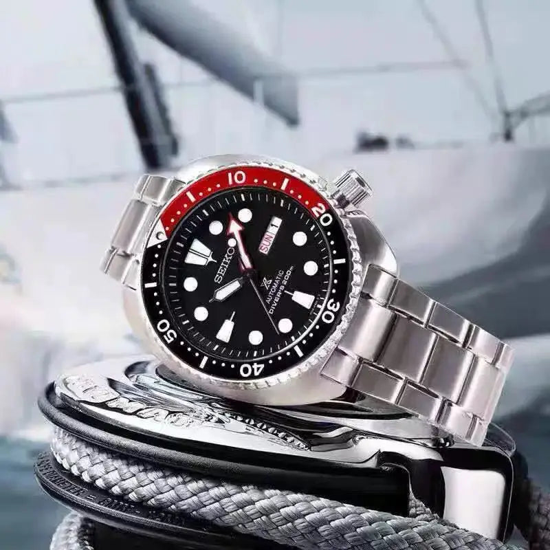 SUPER SALE Only 299AED. Limited Stock.  SEIKO Watch 5 Sports Series automatic Waterproof Steel Band Round Rotatable Quartz Classic Fashion Wristwatches