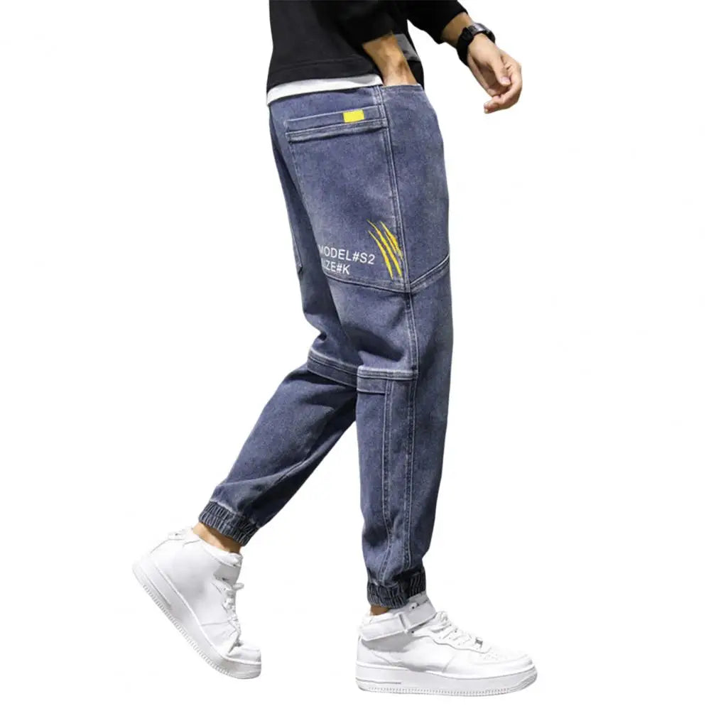 Work pants for men's Denim Baggy summer new Korean style pants Pants Men's loose-fitting multi-pocket overalls men's trousers