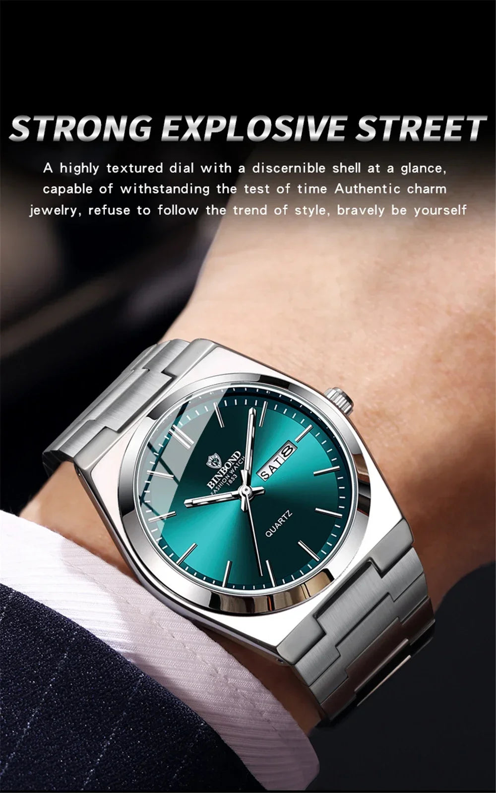 New Casual Business Fashion Quartz Wristwatches Movement Silver Clock Men Luxury Watch Automatic Watches Mens Gifts Reloj Hombre