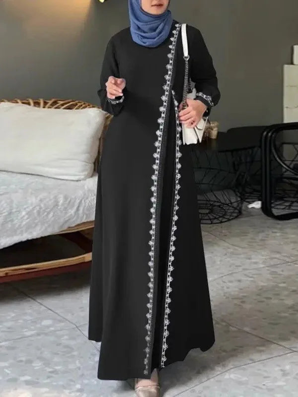 Women's Long Sleeve Lace Robe, Ramadan, Islamic, Arab, Muslim, Bohemian, Luxury Fashion, Spring Vest