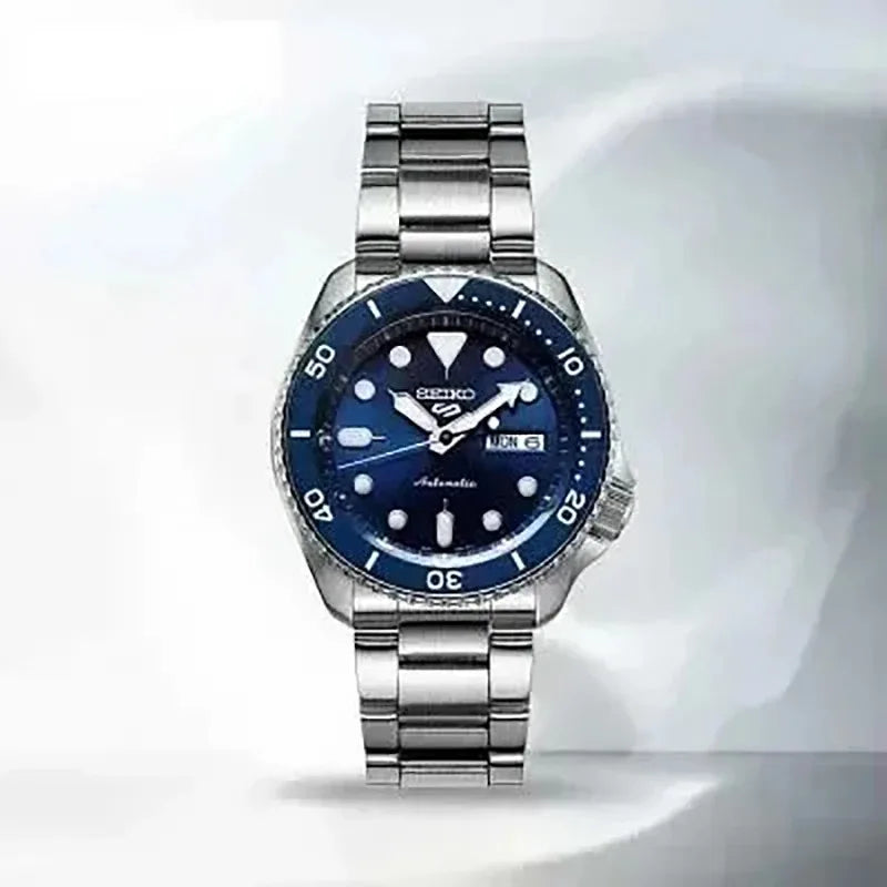 SUPER SALE Only 299AED. Limited Stock.  SEIKO Watch 5 Sports Series automatic Waterproof Steel Band Round Rotatable Quartz Classic Fashion Wristwatches