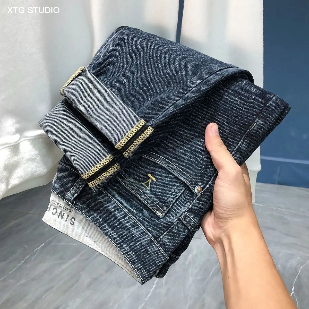 New Luxury Korean Fashion Men Slim Men's Jeans Casual Style for Spring and Autumn Streetwear Cowboy Designer Clothes Trousers