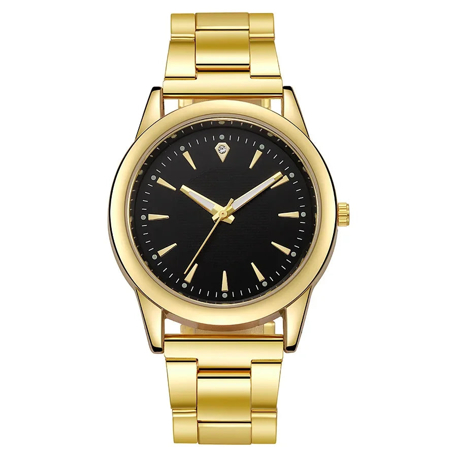 Luxury Couple Quartz Watch Golden Strap Black White Dial Men Women Watches Clock Unisex Business Casual Wristwatches Reloj Mujer