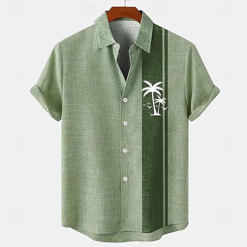 Fashionable and minimalist 3D cotton and linen short sleeved shirt, comfortable hot selling in summer and autumn, African tribal