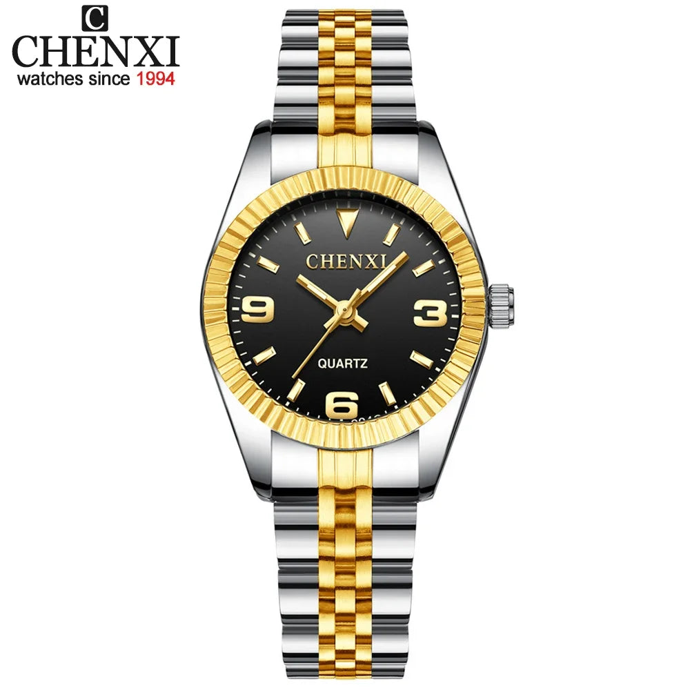 CHENXI 004A Luxury Women Watch Stainless Steel Quartz Watches Waterproof Diamond Woman Wristwatch Fashion Elegant Ladies Clock