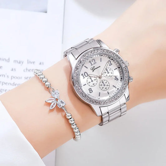 Women Watches Fashion Rose Gold Watch Ladies Bracelet Wristwatches Stainless Steel Silver Strap Female Quartz Watch Clock