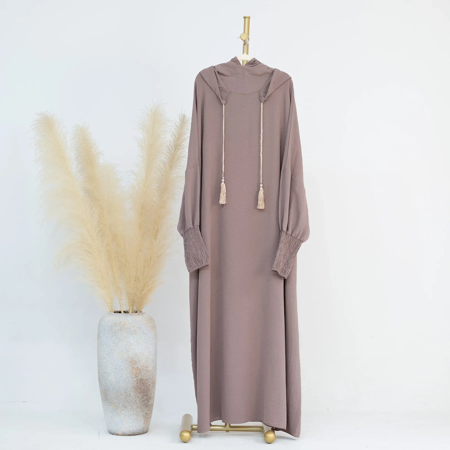 Kaftan Abaya Dubai Clothes for Muslim Women 2024 Fashion Summer Autumn Muslim Long Sleeve Solid Color Long Abaya Hijab Dress