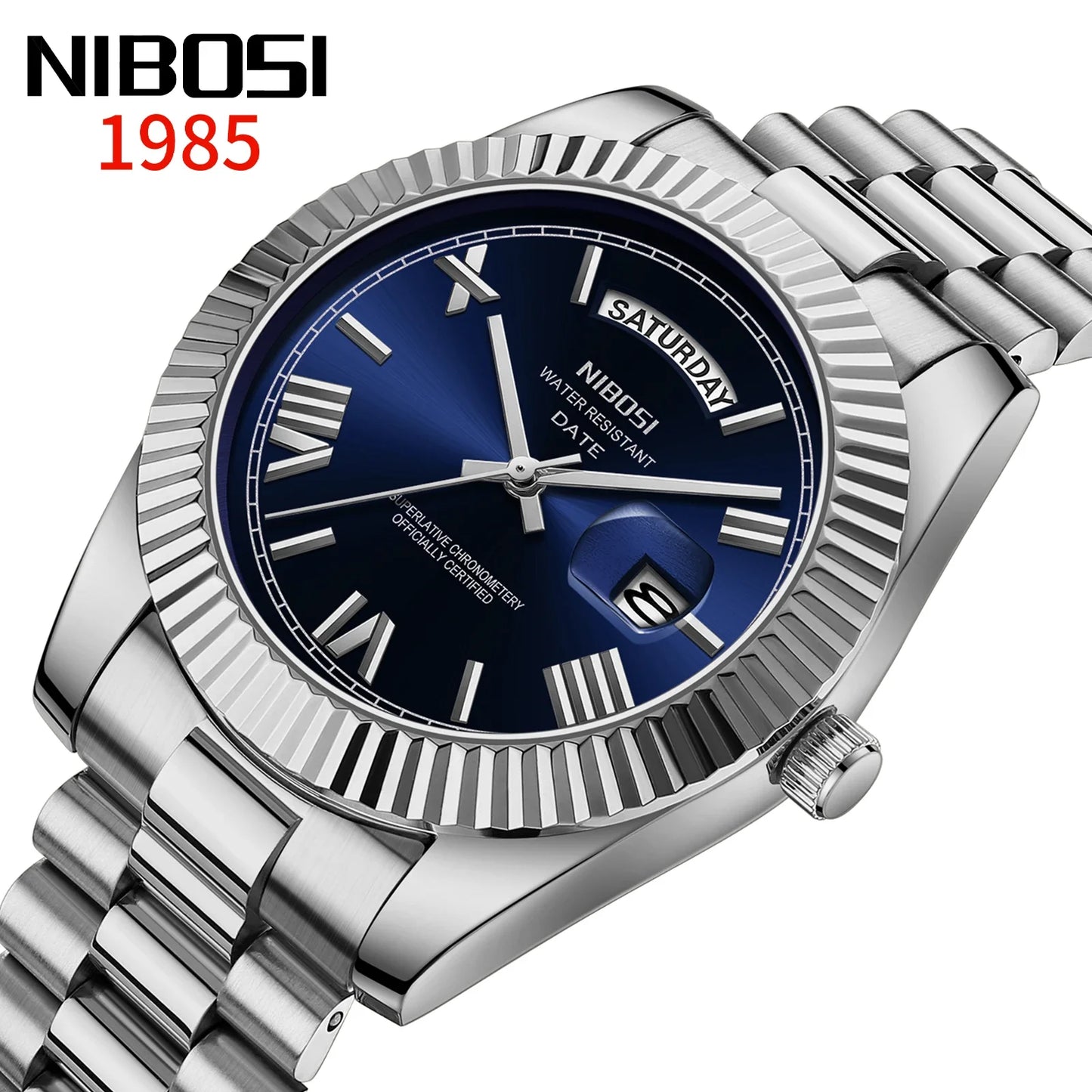 NIBOSI Brand Original Stainless Steel Quartz Watches For Men Luxury Date Display Luminous Fashion Men's Watch relogios masculino